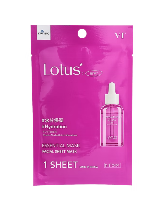 Daiso VT Cosmetics Lotus Essential Mask - Hydration | 1 Sheet