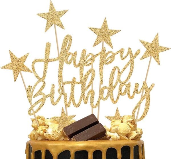 Party Cake Topper (Golden)