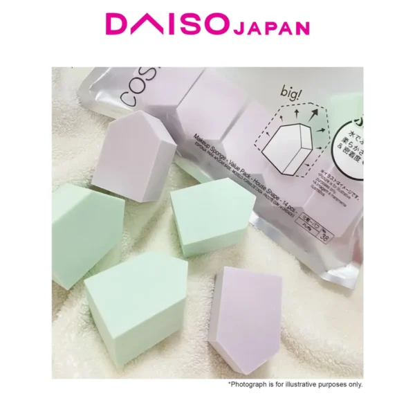 Daiso Makeup Sponge House Shape-14 Pcs.