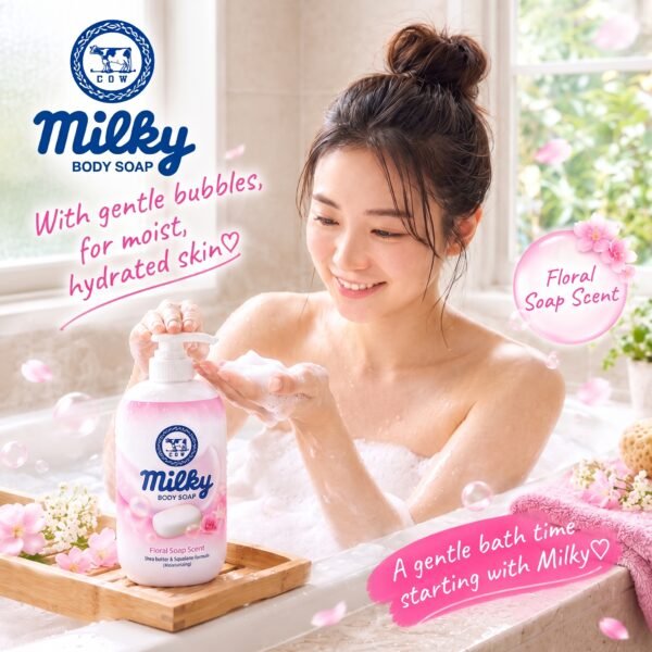 Cow Brand Milky Body Soap Floral Soap - 500ml