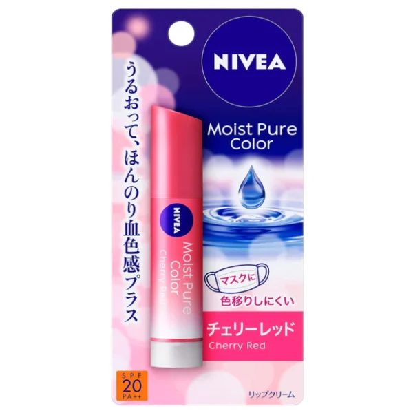 Nivea Japan Moist Pure Color Lip Cream - Cherry Red SPF 20 PA++ | 3.5g