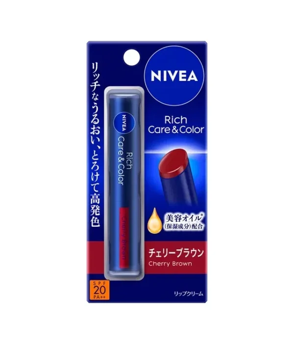 Nivea Japan Rich Care & Color Lipstick - Cherry Brown SPF 20 PA++ | 2g
